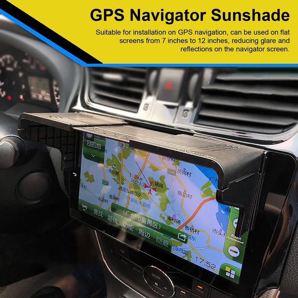 Gps Navigator ม่านบังแดด Universal Anti-Glare ใน Dash รถวิทยุ GPS หน้าจอ Sun Shade Visor 26x8 ซม. haiotath
