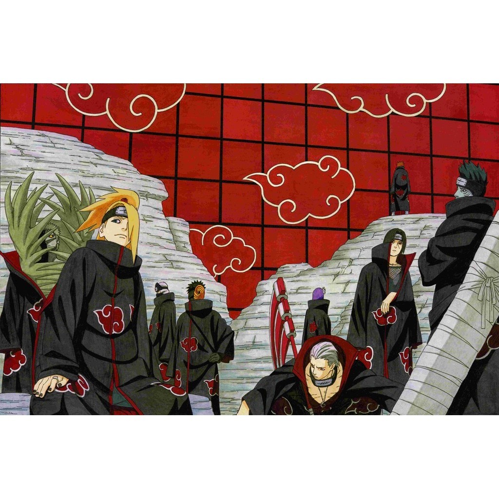โปสเตอร์ NARUTO Akatsuki Anime พิมพ์ผ้าใบโปสเตอร์ติดผนัง Akatsuki
