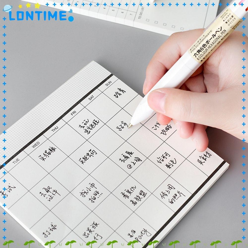 Lontime 50 แผ่น Notepad ไดอารี่รายเดือน วันวางแผนสัปดาห์ Planner กําหนดเวลา