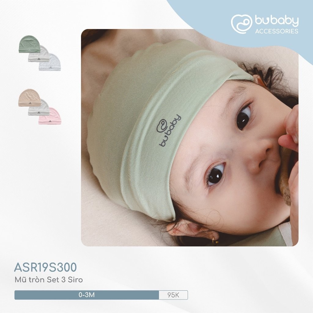 Bubaby ASR19S300 ชุดหมวกกลม น้ําเชื่อมเด็ก 3 ชิ้น