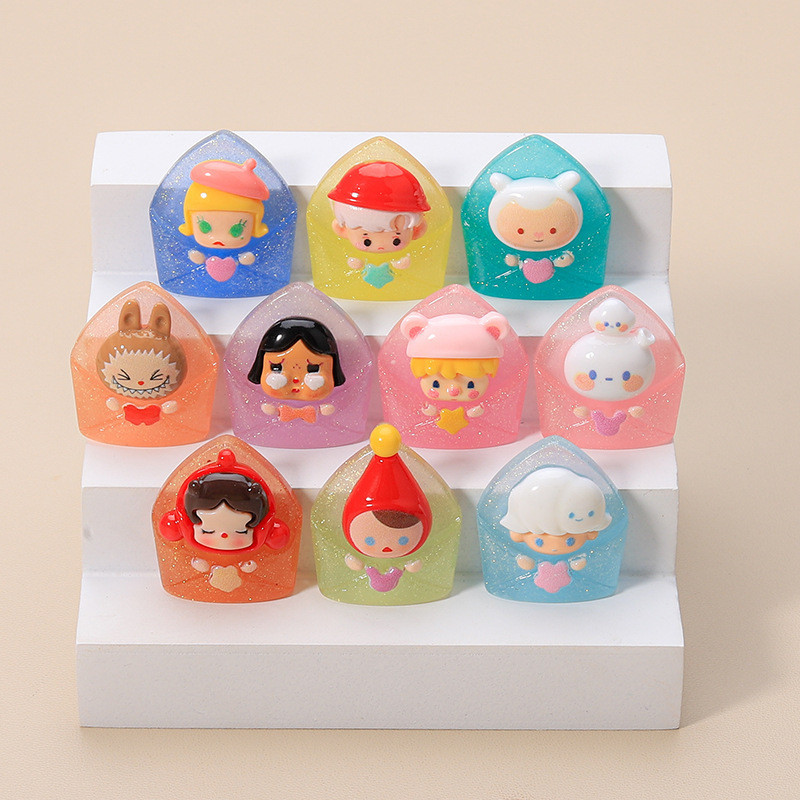 Luminous Bubble Love Letter Photocard วันวาเลนไทน์น่ารักเม็ดตุ๊กตาน่ารักเม็ดที่นั่งเคสโทรศัพท์เครื่องประดับ diy เรซิ่น