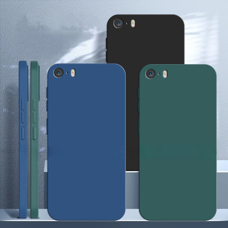Iphone5 iPhone5S iPhoneSE2016 คุณภาพสูงซิลิโคนเหลว TPU กันกระแทกเคสโทรศัพท์สําหรับ iPhone SE 2016 5 5S Anti Scratch โทรศัพท์ปกหลังกันชน Protector