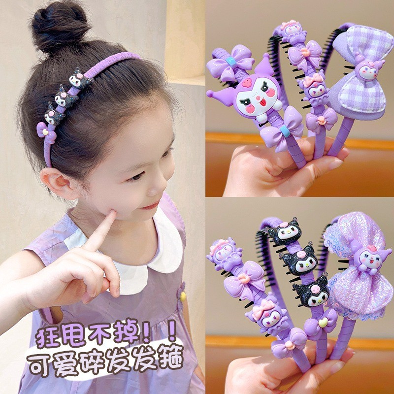 1 ชิ้นเด็กน่ารัก Sanrio Kuromi การ์ตูน Hairbands Headwears สาวน่ารัก Kuromi ผม Hoop เด็กแฟชั่นอุปกรณ์เสริมผม