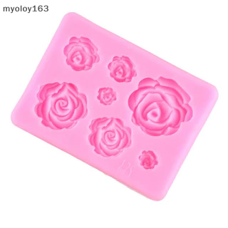 Myoloy Rose ดอกไม้แม่พิมพ์ซิลิโคนเค้กตกแต่งเครื่องมือ Candy Clay ช็อกโกแลต Fondant TH