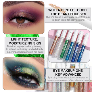 Dunuf 18 สี Glitter Liuqid อายไลเนอร์ Pearlescent Shimmer ประกายเลื่อม Eye Liner Shadow Highlight แต่งหน้า Diamond Silver Eyeliner