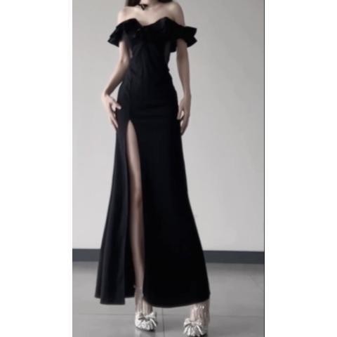 ชุดราตรีแฟชั่นสตรีชุดจัดเลี้ยงยาวขอบน่าระทึกใจปิดไหล่ที่ไม่มีสายหนังจัดเลี้ยงชุดหางปลา - รูปที่ 6