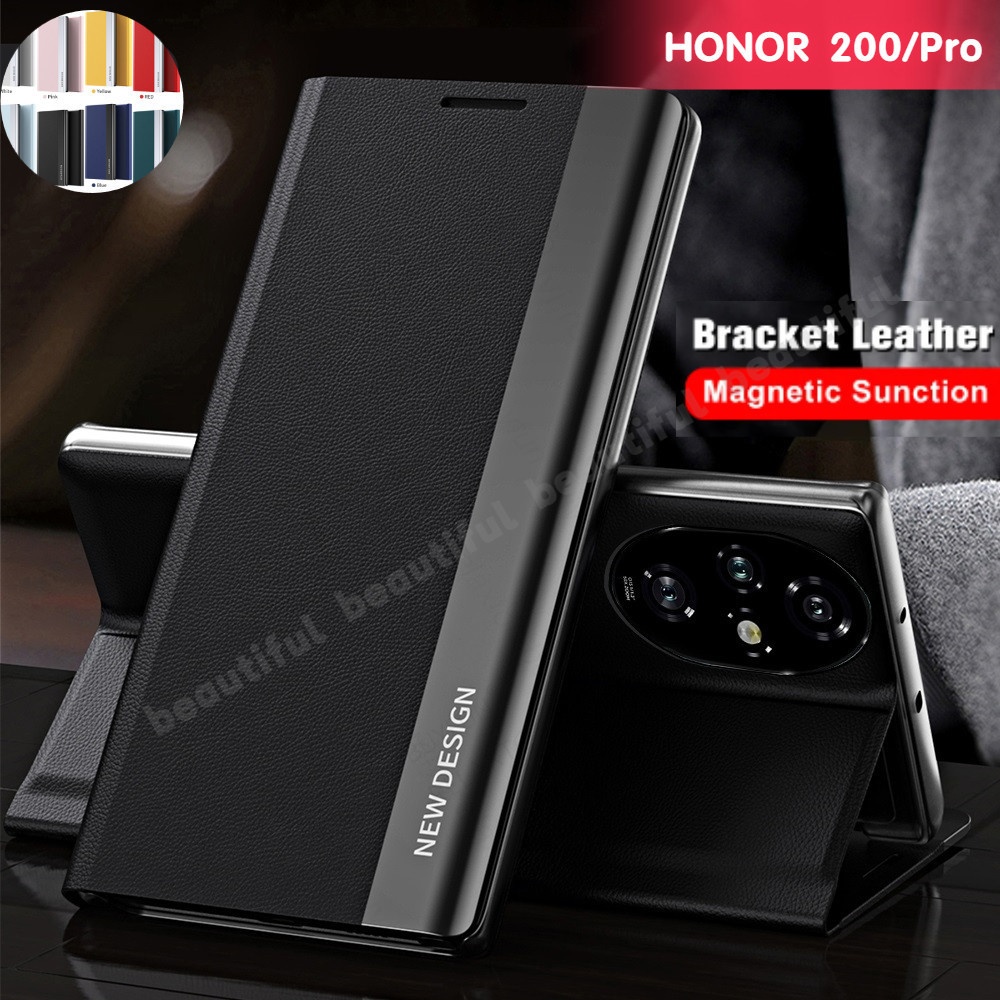 สําหรับ Honor 200 Pro 5G กรณีหนังสือสไตล์ Electroplated หนังฝาครอบ Honor200pro 200Lite Honer 200pro 