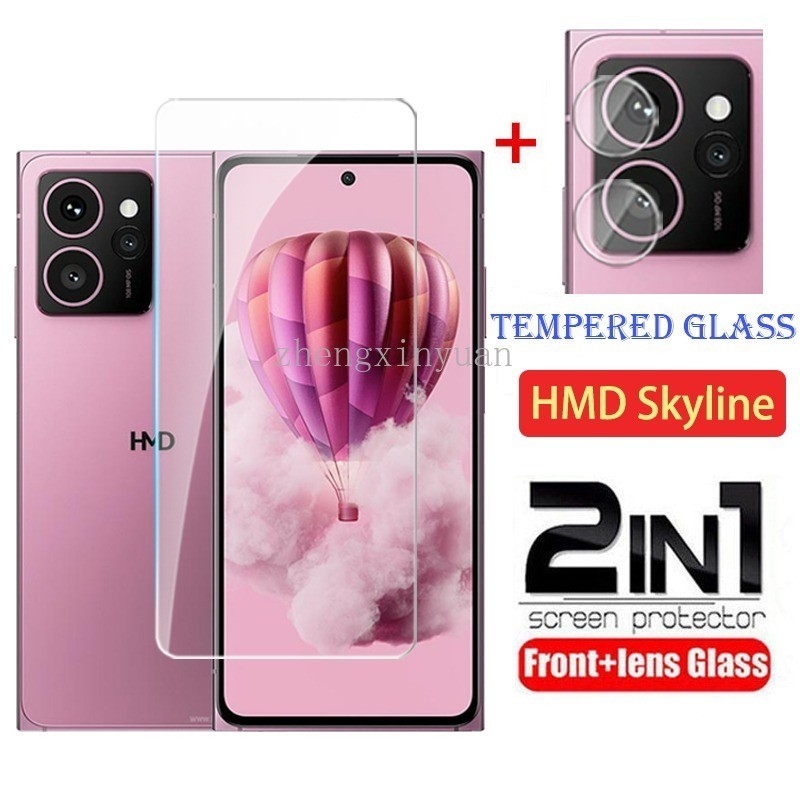 2in1 กระจกนิรภัยสําหรับ HMD Skyline 5G 2024 ป้องกันหน้าจอสําหรับ HMDSkyline TA-1600 เลนส์กล้องใสป้อง