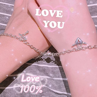 พร้อมส่งร้านไทย 📌เซ็ทละ 2 ชิ้น ได้ 1 คู่ สร้อยข้อมือ สร้อยข้อมือคู่ กําไลข้อมือคู่รัก จี้รูปหัวใจ เครื่องประดับ B84/B61