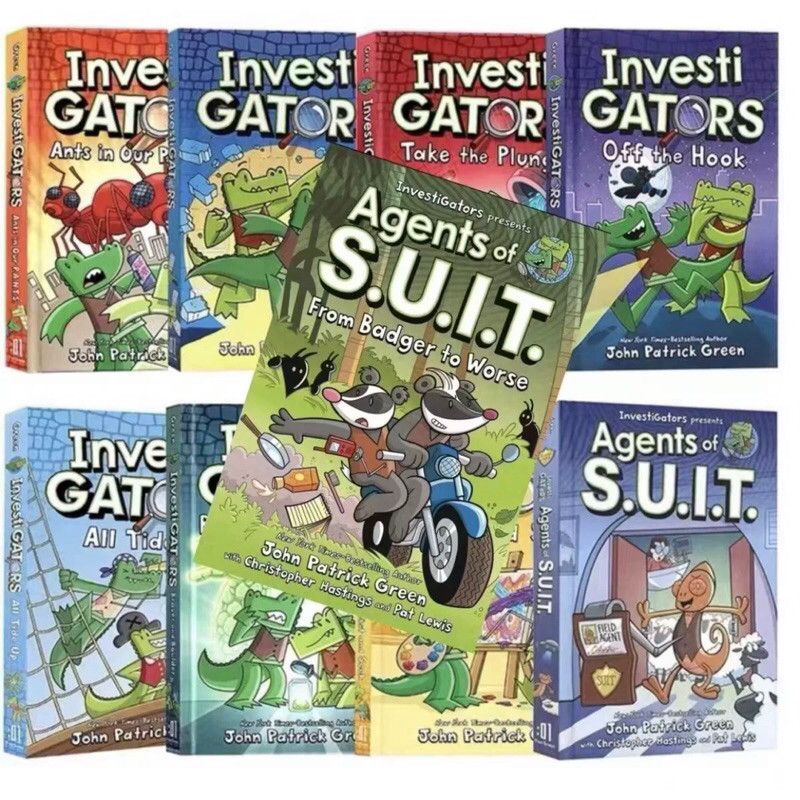 ปกแข็ง InvestiGators 1-9 Full Color English Comic Book Hardcover Investi Gators By John Patrick Gree