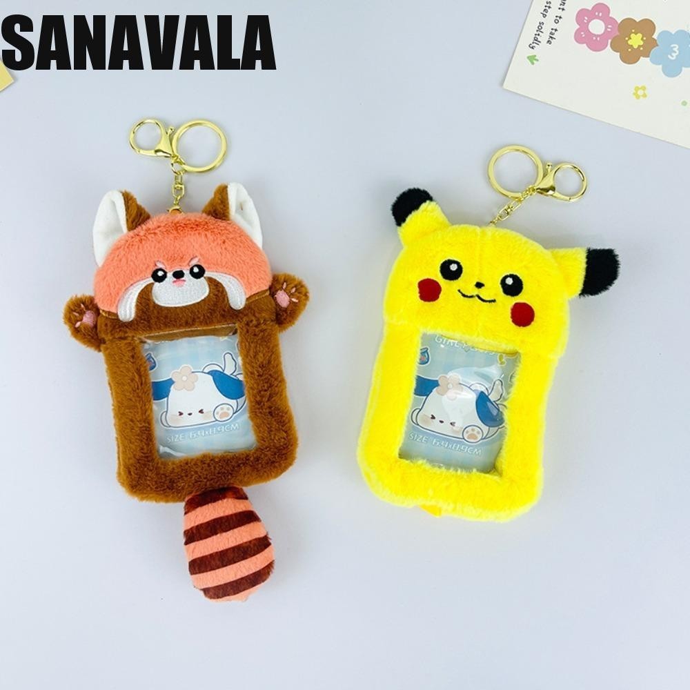 Sanavala Capybara Card Holder, PP Cotton Chiikawa Photo Protective Case, พวงกุญแจกันฝุ่น Pikachu Transparent Idol Photo Sleeve Lady