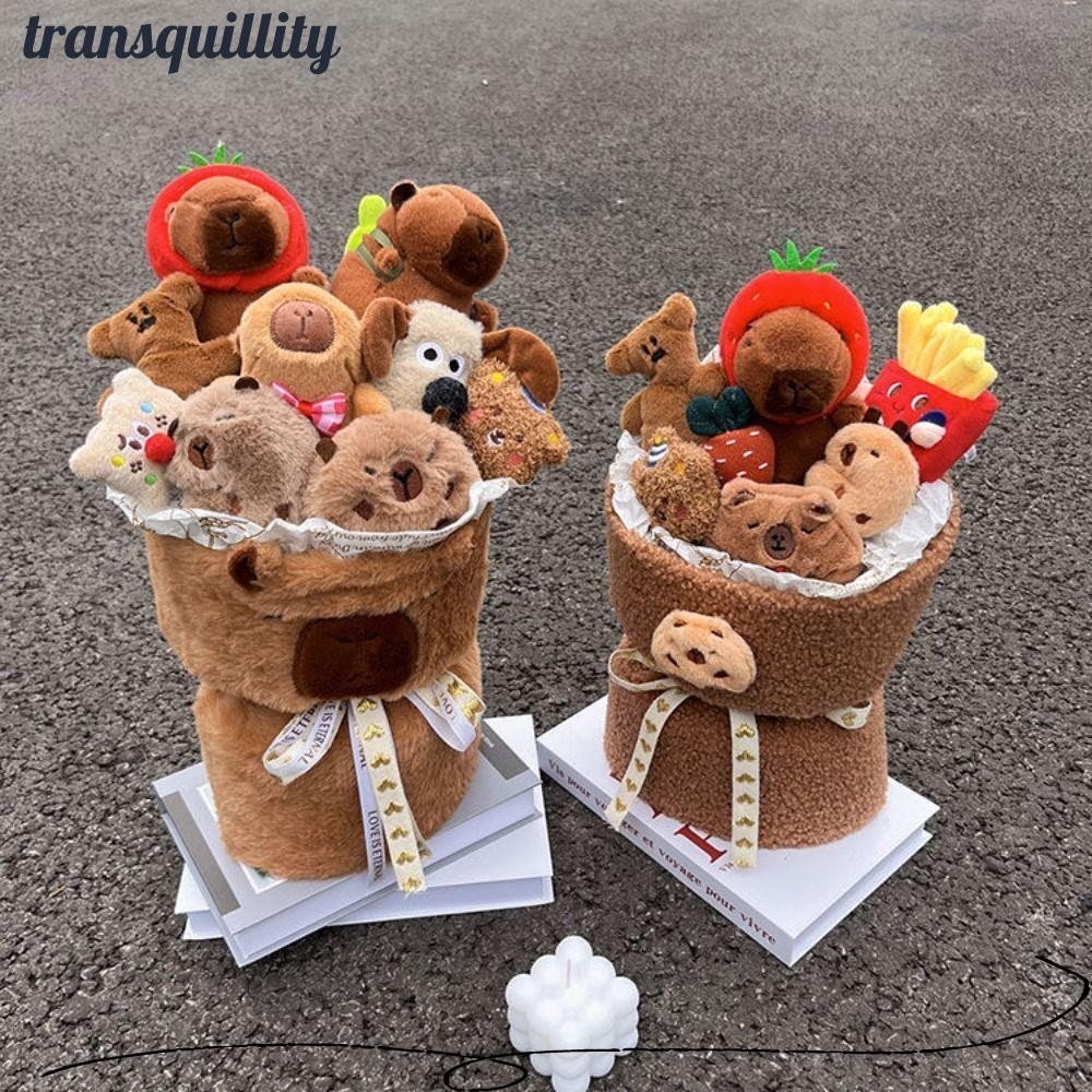 Transquillity Capybara ตุ๊กตาช่อ, ของเล่นตุ๊กตาการ์ตูน Kawaii, ขายร้อนน่ารักกํามะหยี่ Loopy ของขวัญวันเกิดวันวาเลนไทน์