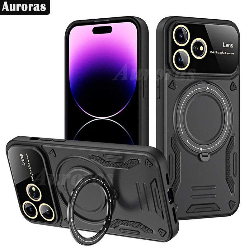 สําหรับ ZTE Blade V50 สมาร์ท V50 ออกแบบเคสโทรศัพท์กันกระแทกเกราะเหล็กโลหะแหวน Kickstand Bracket สําหรับ ZTE AXON 50 Lite ฝาครอบปลอก HP