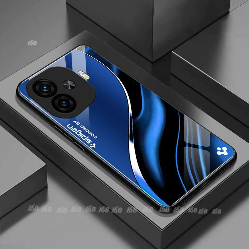 เคส iQOO Z9 5G เคส iQOO Z9 5G Turbo โทรศัพท์ กันกระแทก กระจกนิรภัย ป้องกันกล้อง เคสโทรศัพท์ สไตล์ธุรกิจ ผู้ชาย ป้องกันการตก เคสโทรศัพท์ประกบด้วยสีตัดกัน