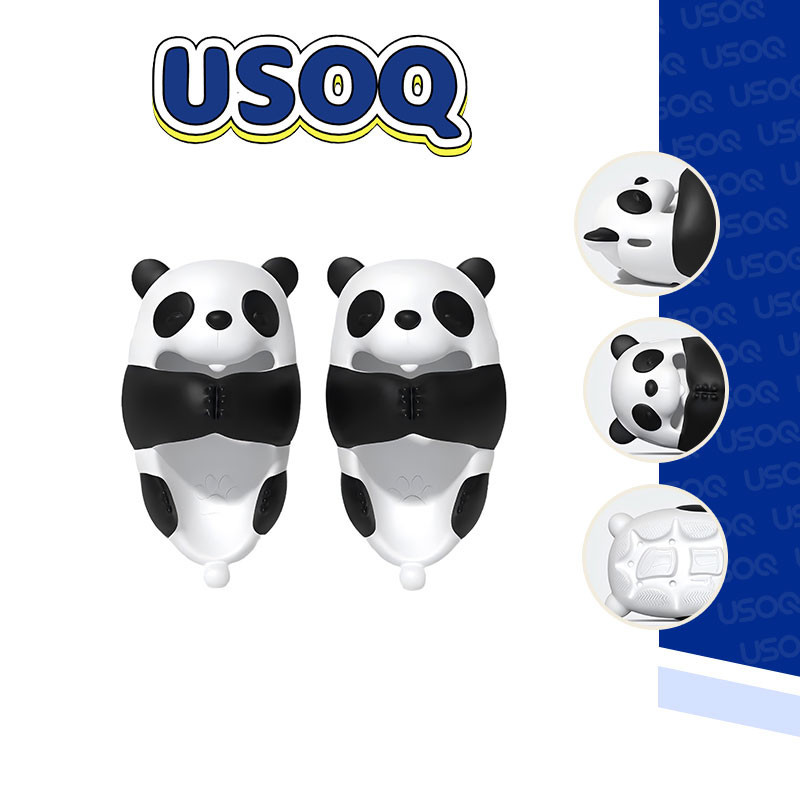 Usoq Panda รองเท้าแตะผู้หญิงลื่นฤดูร้อนพื้นหนา Crocs ผู้ชาย