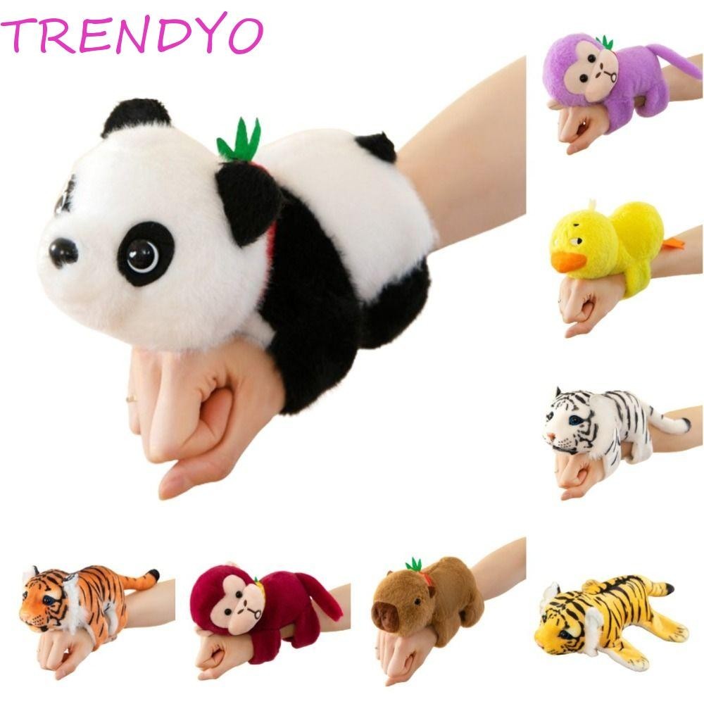 Trendyo Slap Bracelet Series, Panda Capybara Plush Doll Slap Bracelet, Plush Toy Monkey Simulation Cute Doll Capybara Plush Wrist Band BirthdayGift