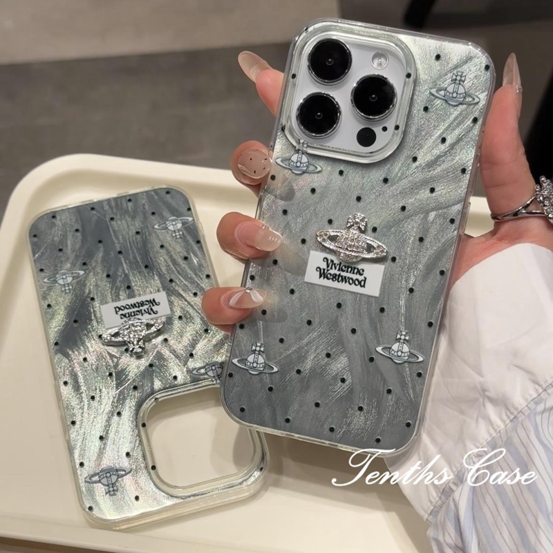 เข้ากันได้สําหรับiphone 11 15 14 13 12 Pro Max Plus X XR Xs Max 7Plus 8Plus SE 2020 ร้อนยี่ห้อดาวเสาร์เงินFeatherเนื้อเคสโทรศัพท์ปกอ่อน