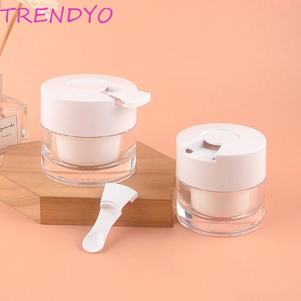 Trendyo ขวดครีมหน้าที่ว่างเปล่าสีขาว Lightproof พร้อมซ่อนช้อนขวดรีฟิล Lip Balm กระป๋องคอนเทนเนอร์เครื่องสําอางโลชั่น Vials