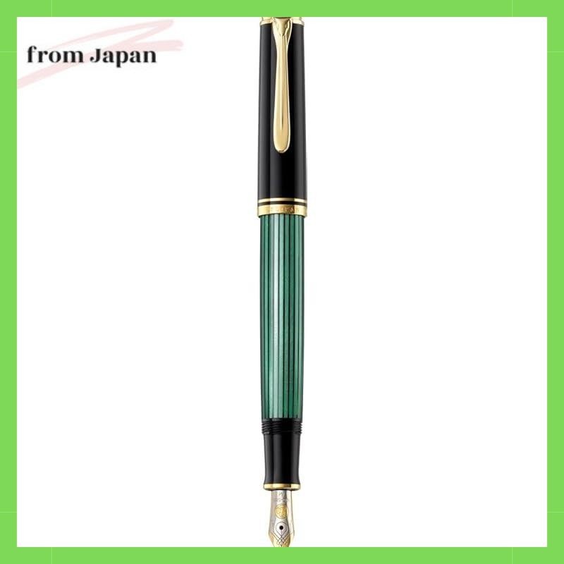 Pelikan Pelikan Fountain Pen Souveran M400 Green Stripe 14K Ef Size【Free Personalization】【Free Gift 