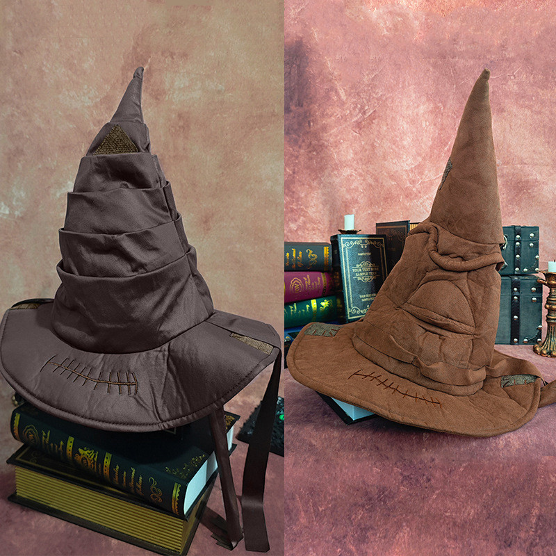 หมวกแม่มดฮาโลวีน Harry Potter's Magic Hat with Wide brim pleated CONE CAP for COSPLAY
