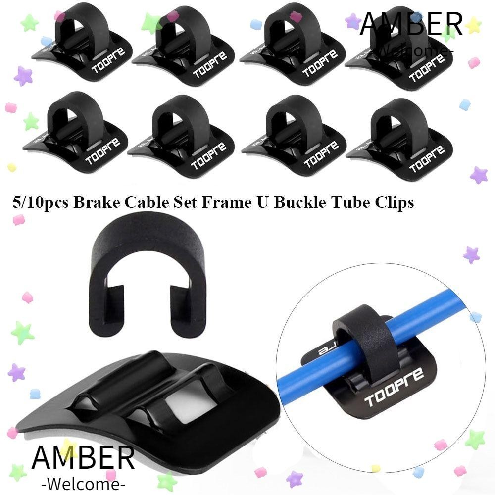 Amber 5/10 ชิ้นยึดคงที่อลูมิเนียมท่อน้ํามันจักรยานสายเบรคชุดกรอบ U หัวเข็มขัด