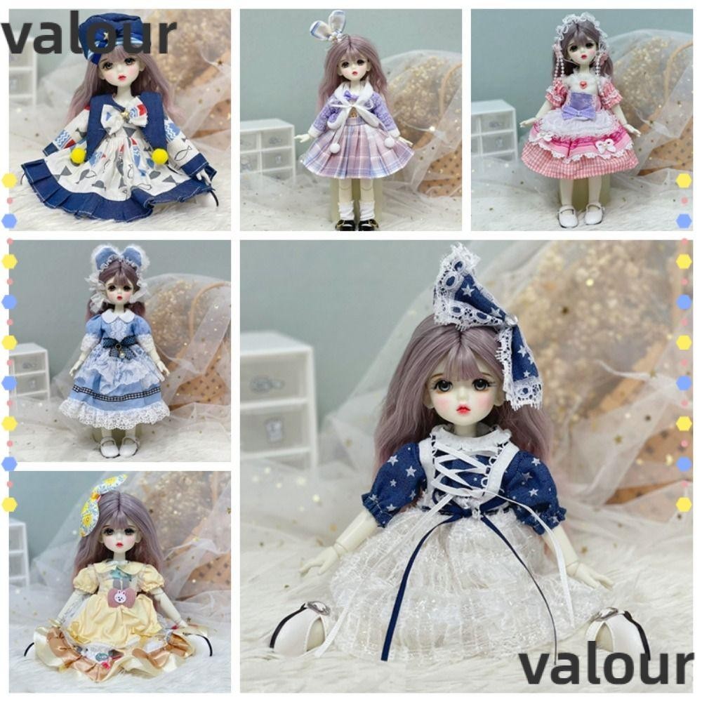 Valour ชุดแม่บ้าน, สวยด้วย Headwear 1/6 เสื้อผ้าตุ๊กตา BJD, แฟชั่น Lorita น่ารัก Lorita Dress GirlsF