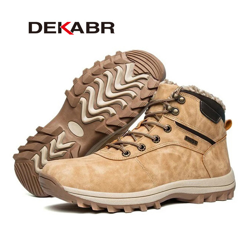Dekabr รองเท้าบูทหนัง หุ้มข้อ แฮนด์เมด กันหิมะ กันน้ํา กันลื่น ให้ความอบอุ่น เหมาะกับใส่ทํางานกลางแจ้ง แฟชั่นฤดูหนาว สไตล์คลาสสิก สําหรับผู้ชาย