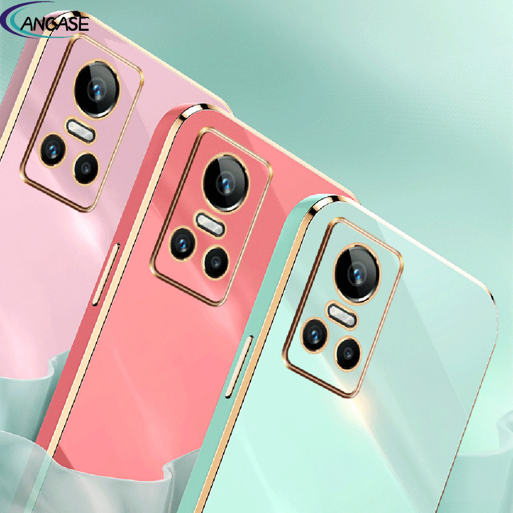 สําหรับrealme GT Neo3 กรณีหรูหราสแควร์ชุบRealme GT Neo 3 เคสโทรศัพท์GT Neo3 ShockProofซิลิโคนRMX3561 RMX3560 ปกหลัง