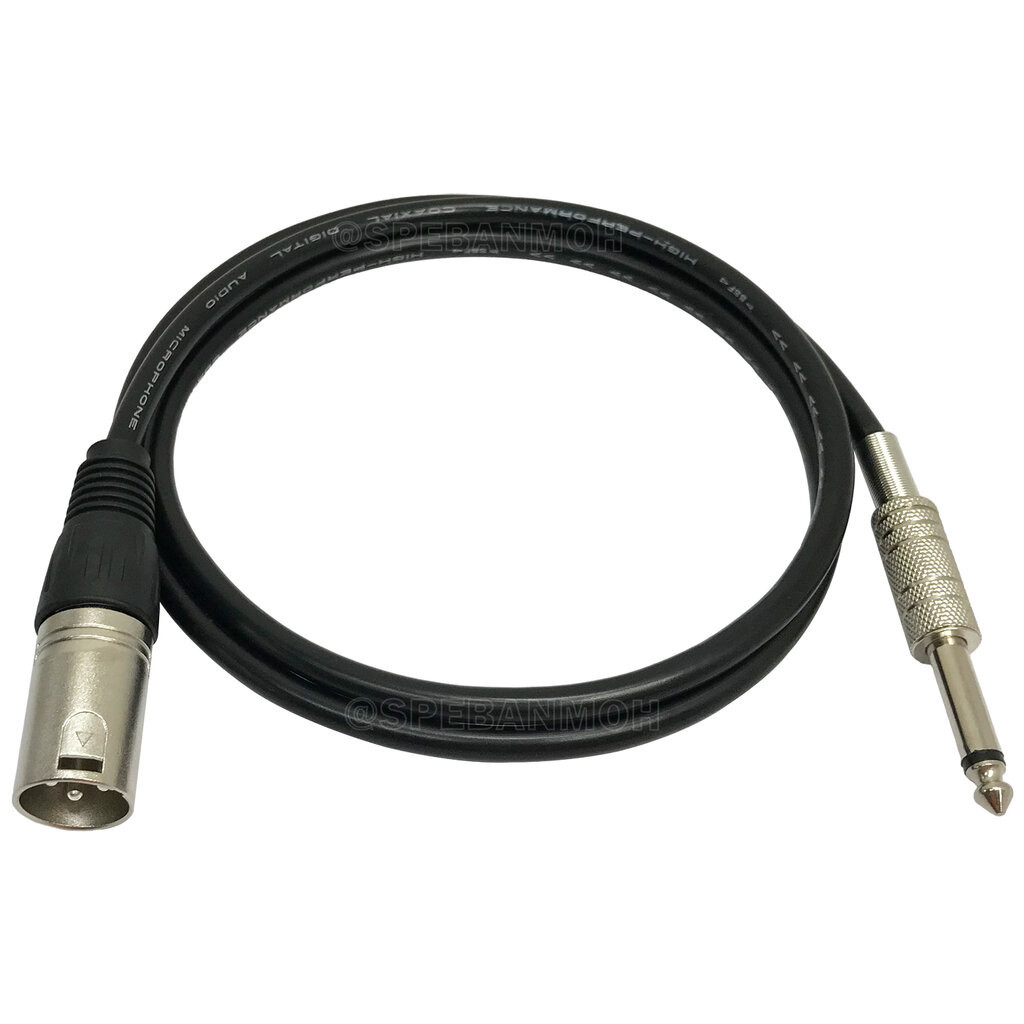 [ 1เส้น ] SSF-MIC-XLR-M-BLK สาย XLR ผู้ ออก MIC Mono สีดำ Black สายโมโน พร้อมหัว แคนนอน Male to ปลั๊กไมค์ สายสัญญาณเส...