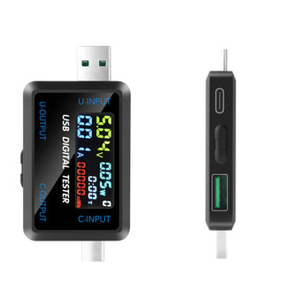 DC4.5-36V 0-8A มัลติฟังก์ชั่นจอแสดงผลดิจิตอลแรงดันไฟฟ้าและแอมป์มิเตอร์เครื่องทดสอบความจุ USB+อินเทอร์เฟซ Type-C
