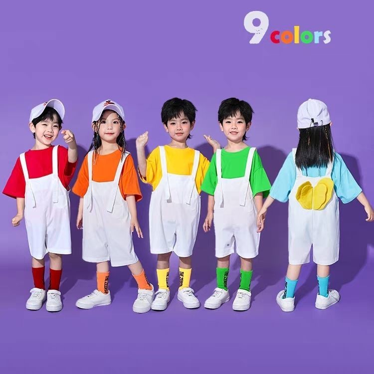 วันเด็กวันเด็กเครื่องแต่งกายประสิทธิภาพที่มีสีสันเต้นรําหลวมเครื่องแต่งกายประสิทธิภาพอนุบาลคอรัสฤดูกาลจบการศึกษาค