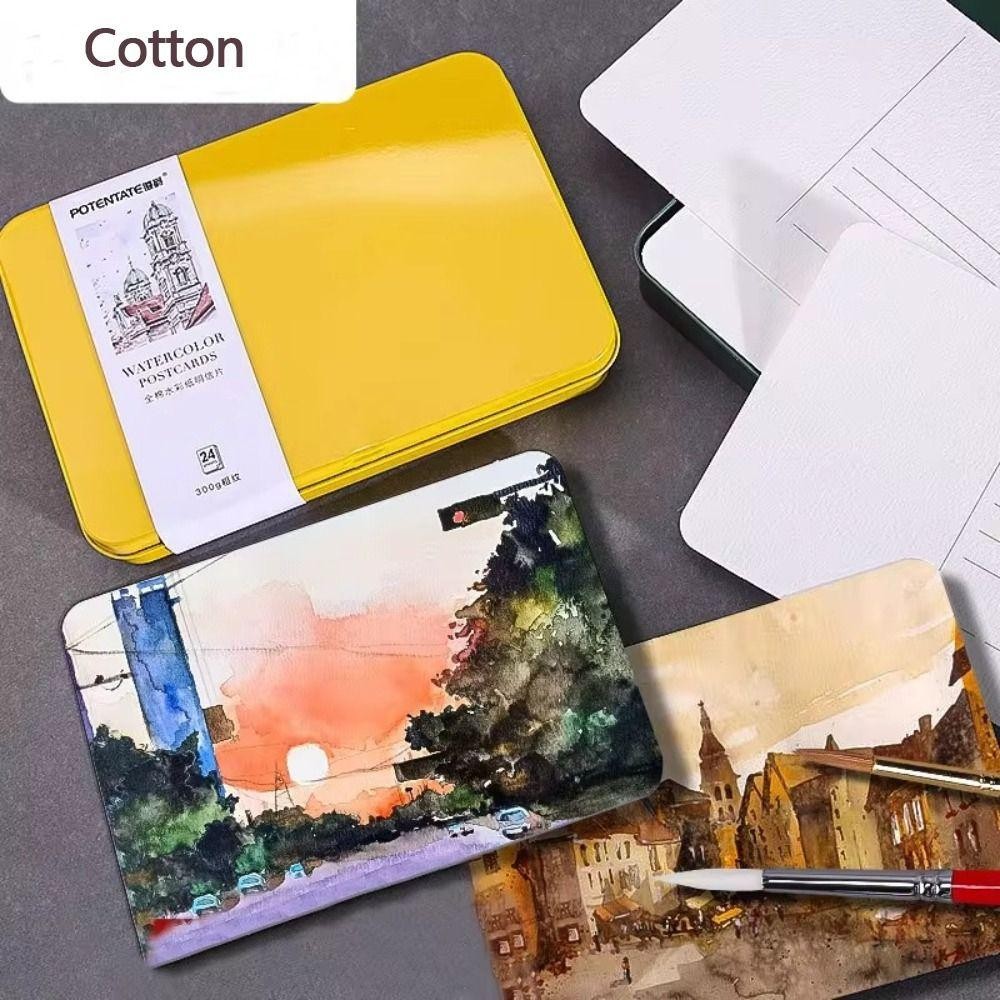 กระดาษสีน้ํา COSSY, A6 หนังสือสีน้ําแบบพกพาหยาบ, Travel Cotton Artist โปสการ์ดกล่องดีบุก ราคา ถูกที่สุด ดีลบีเคเค แกลเลอรีภาพที่ 5