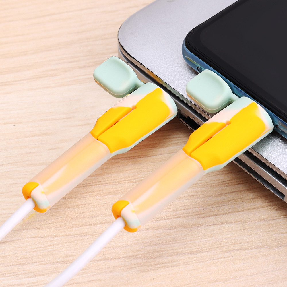 2 ชิ้น/เซ็ต Anti-Break Cable Protective Cover – Universal Cord Winder Protector – สายชาร์จโทรศัพท์ – สําหรับ iOS 18W/20W, USB-A, Type-C – สีลูกกวาด, ซิลิโคน, นุ่ม, ทนทาน ราคา ถูกที่สุด ดีลบีเคเค แกลเลอรีภาพที่ 5