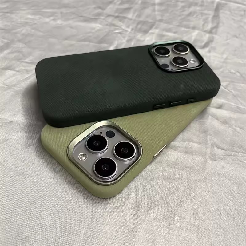 เหมาะสําหรับ IPhone 16 ProMax Flannel เคสโทรศัพท์แม่เหล็ก 1516 รูปแบบผ้าไฟเบอร์ละเอียดพิเศษฝาครอบป้องกัน