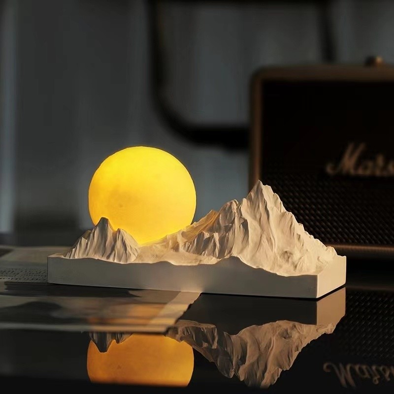 Creative Moon Night Light Sunset Dusk ข้างเตียงห้องนอนโคมไฟตั้งโต๊ะบรรยากาศแสงสาวส่งแฟนของขวัญวันเกิด