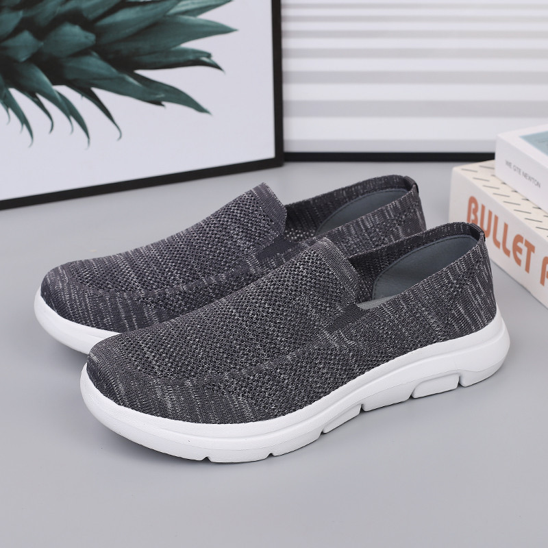 Ize 35-48 ผู้หญิงผู้ชาย Breathable ถักรองเท้าสบายๆ slip-On Flats น้ําหนักเบาลื่นพร้อมสต็อกจัดส่งฟรี