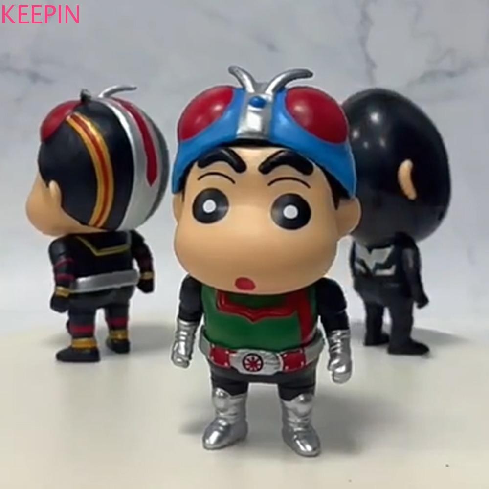 Keepin Crayon Shin-Chan รูป, Shinnosuke Nohara Masked Superman Crayon Shin-Chan ของเล่น, เครื่องประดับรถ Kamen Rider หมวกกันน็อครูปปั้น Crayon รูปของเล่นเด็ก