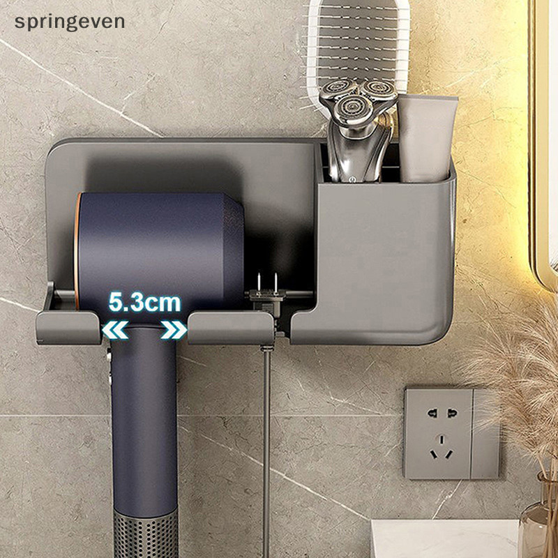 [springeven] Punch-free Bathroom Wall Mounted Hair Dryer Holder Storage Rack Organizer Shelf New Sto