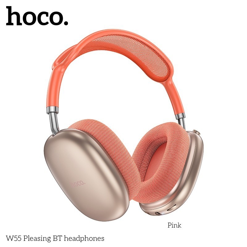 Hoco W55 หูฟังบลูทูธ ใช้งานนาน 90 ชม. ระบบ BT 5.4 / Aux 3.5mm / TF Card คุณภาพเสียงดี HiFi Audio หูฟังครอบหู hc3