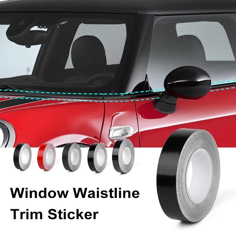 รถหน้าต่างฟิล์มไวนิลประตูwaistline DIYสติกเกอร์ตกแต่งสีดําสําหรับMini Cooper R55 R56 R60 R61 F54 F56 F60 อุปกรณ์เสริม