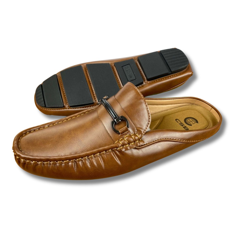 CSB รองเท้าลำลองชาย CM472 รองเท้าลำลองผู้ชายแบบเปิดส้น หน้ารองเท้าตกแต่งเข็มขัดสไตส์แฟชั่นพื้นเตี้ย พร้อมส่ง