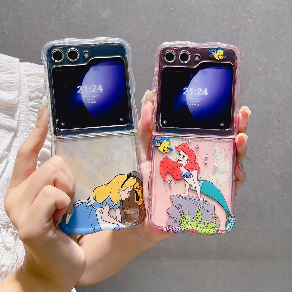 Fold Imdsoft TPU น่ารักการ์ตูนสําหรับ SAMSUNG Z Flip3 Flip4 Flip5 Flip6 กรณีสําหรับสาวกันกระแทกเลนส์ป้องกันกรณี HH-11