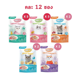 Moochie มูชี่ [6-12 ซอง] อาหารเปียกแมว สูตร Complete & Balanced ทำจากปลาเนื้อขาว ไม่เติมเกลือ ขนาด 70g