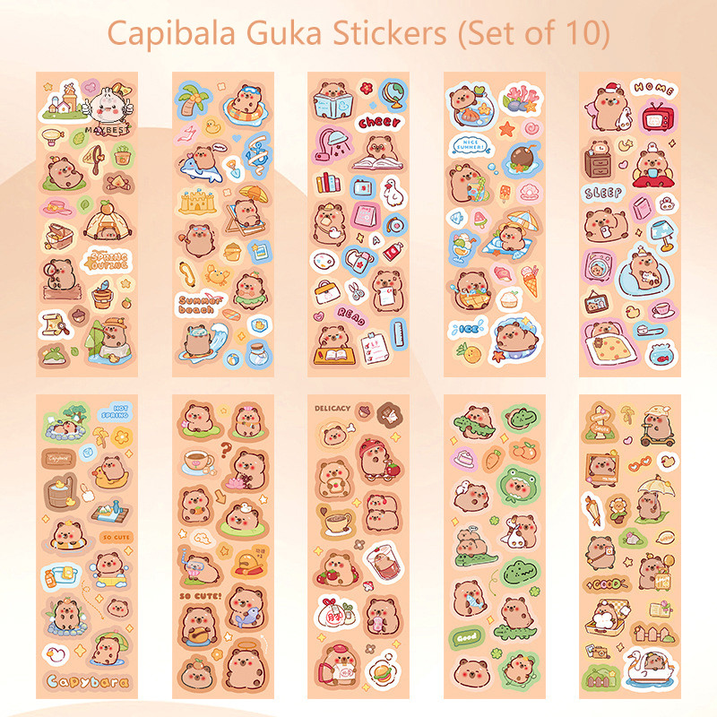 {maybest} 10 ชิ้น Creative Laser Capybara สติกเกอร์น่ารัก DIY ไดอารี่ตกแต่งปิดผนึกสติกเกอร์อัลบั้ม Stick Label สติกเกอร์ตกแต่งกันน้ํา {TH}