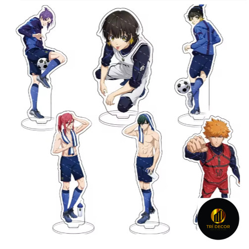 Standee ฟุตบอลอะนิเมะ Blue Lock Kira Ryosuke Isagi Yoichi Bachira Meguru Chigiri Hyoma เดสก์ท็อปโปร่งใสรูปปั้น