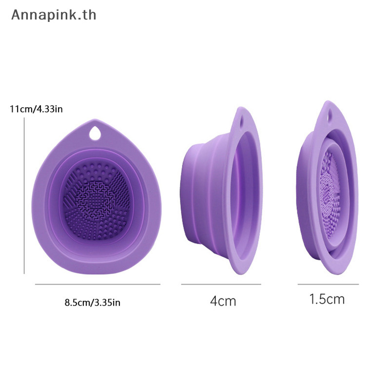 Annapink.th ซิลิโคนแปรงแต่งหน้าทําความสะอาดพัฟพับชามทําความสะอาดแปรงอายแชโดว์ซักผ้า Soft Mat เครื่องมือความงาม Scrubber กล่อง EN - รูปที่ 4
