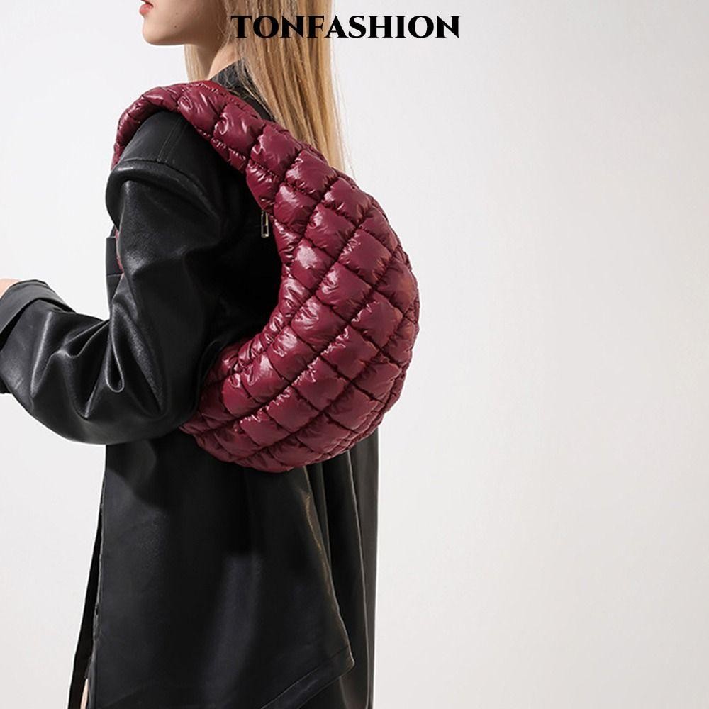 Tonfashion กระเป๋าสะพายไหล่ ผ้าฝ้าย ลายสก๊อต น้ําหนักเบา ขนาดเล็ก สีพื้น แฟชั่นสําหรับผู้หญิง
