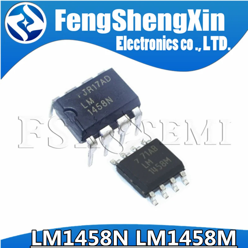 10pcs LM1458N DIP8 LM1458M SOP8 LM1458 เครื่องขยายเสียงการทํางานคู่ IC