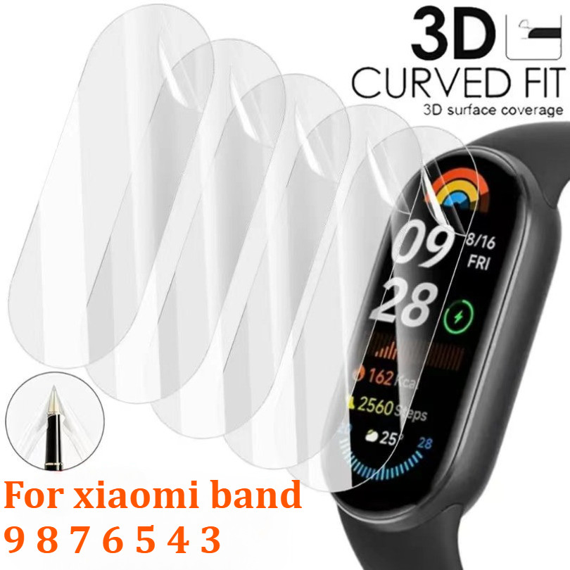 1pcs HD Clear Hydrogel ฟิล์มสําหรับ Xiaomi Mi Band 9 8 Soft TPU Full Coverage Screen Protector สําหรับ Miband 7/6/5/4/3 NFC Smartwatch อุปกรณ์เสริม ราคา ถูกที่สุด ดีลบีเคเค รูปภาพหลัก