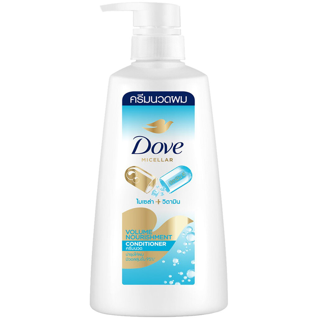 LeeMart ครีมนวดผม โดฟ Dove 380ML คอนดิชันเนอร์ บำรุงเส้นผม โด๊ฟ ยอดนิยม รุ่น ขวดปั๊ม ครีมนวด โดฟ สีฟ้า ไมเซล่า 380 มล.